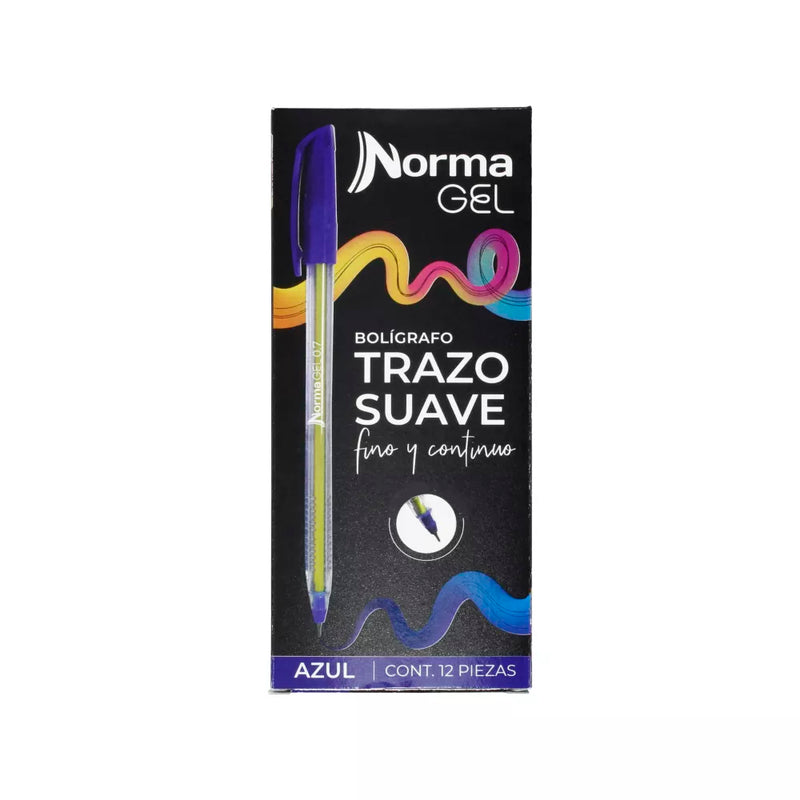 BOLIGRAFO NORMA PTO MEDIO C/12PZ AZUL