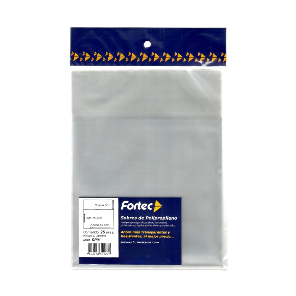 BOLSA C/25PZ SOBRE CELOFAN 15.5X15.5+5