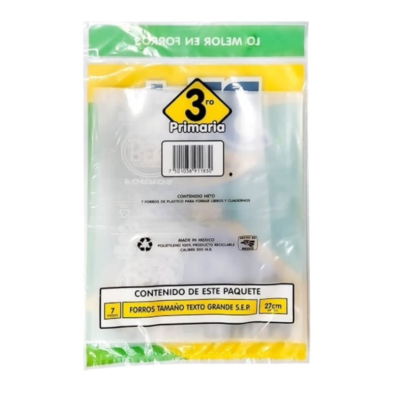 FORRO PARA LIBROS DE TEXTO BEST 3ER GRADO