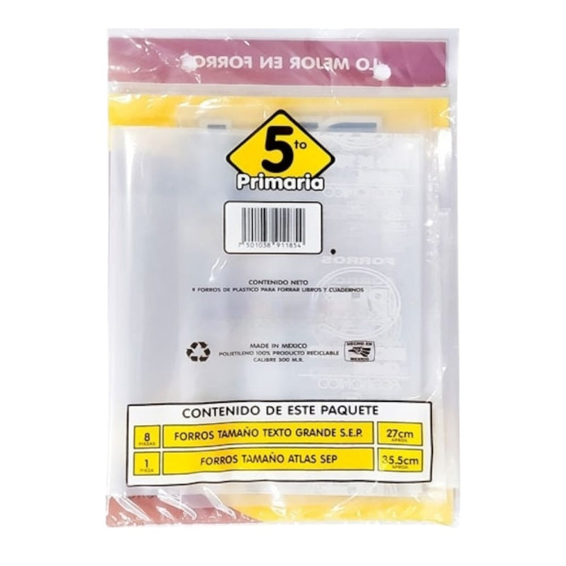 FORRO PARA LIBROS DE TEXTO BEST 5TO GRADO