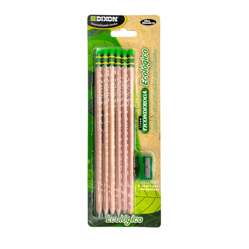 LAPIZ TICONDEROGA 2HB C/6PZ ECOLOGICO