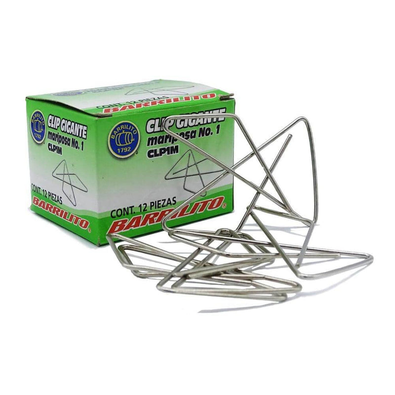 Barrilito GOBA INTERNACIONAL, S.A. DE C.V. CLIP GIGANTE MARIPOSA #1 C/12PZ BARRILITO