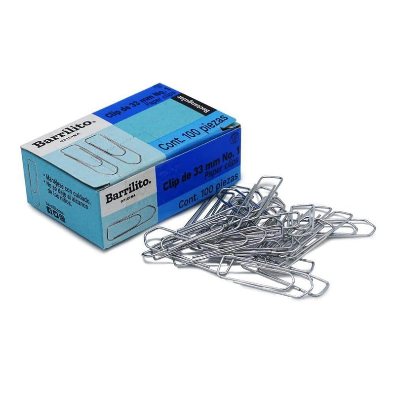 Barrilito GOBA INTERNACIONAL, S.A. DE C.V. CLIP PARA PAPEL CUADRADITO DE 33MM #1 BARRILITO