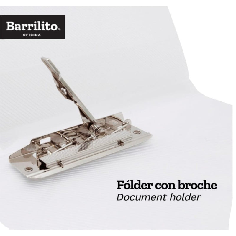 Barrilito GOBA INTERNACIONAL, S.A. DE C.V. FOLDER CON BROCHE METALICO CARTA BARRILITO