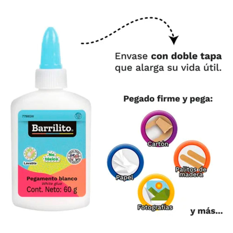 Barrilito GOBA INTERNACIONAL, S.A. DE C.V. PEGAMENTO ESCOLAR BLANCO BARRILITO 500ML