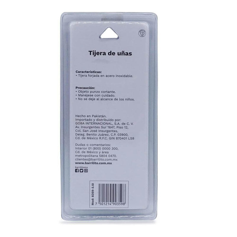 Barrilito GOBA INTERNACIONAL, S.A. DE C.V. TIJERA PARA UÑAS PROFESIONAL BARRILITO