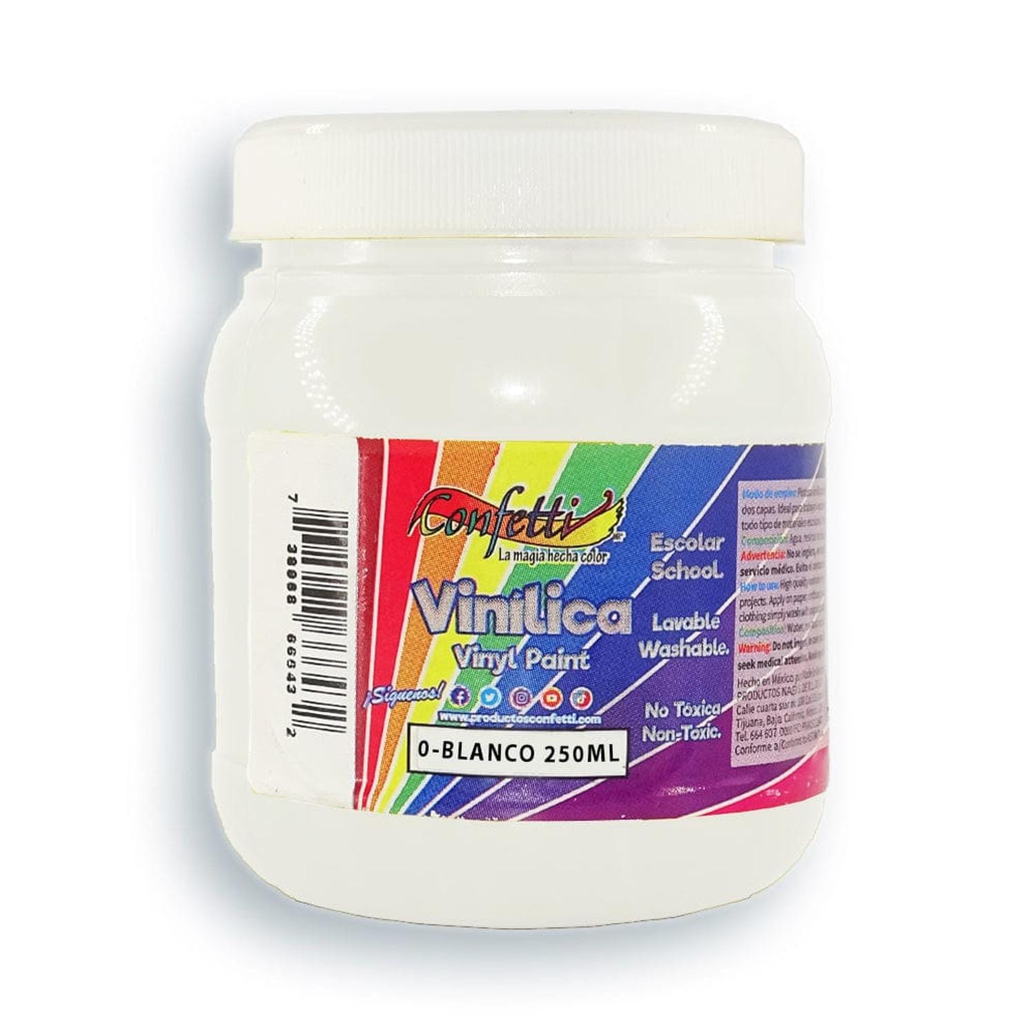 Confetti PRODUCTOS NAEN, S. DE R.L. DE C.V. PINTURA VINILICA CONFETTI 250ML BLANCO
