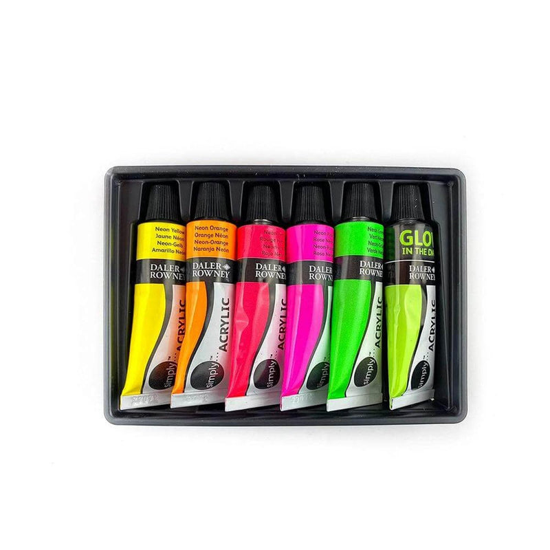 Daler & Rowney ARTE, DIXON COMERCIALIZADORA, SA DE CV SET C/6 OLEOS ACRILICOS NEON DE 12ML DALER & ROWNEY