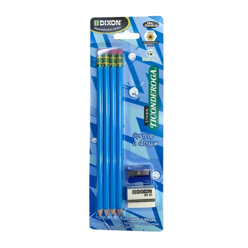 Dixon DIXON COMERCIALIZADORA, S.A. DE C.V. LAPIZ TICONDEROGA 2HB C/4PZ AZUL