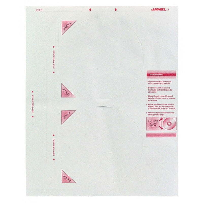 Janel JANEL, S.A. DE C.V. ETIQUETA LASER #5931 CARTA C/25H P/CD JANEL