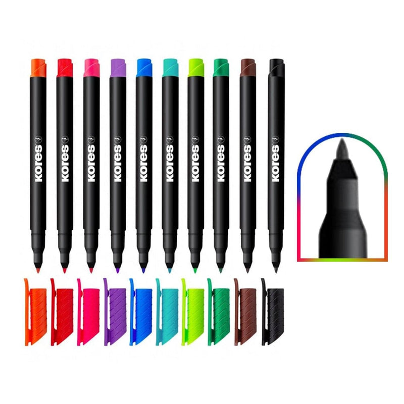 Kores INDUSTRIAS KORES DE MEXICO, S.A. DE C.V. MARCADOR PERMANENTE P1 MEDIO C/10PZ KORES