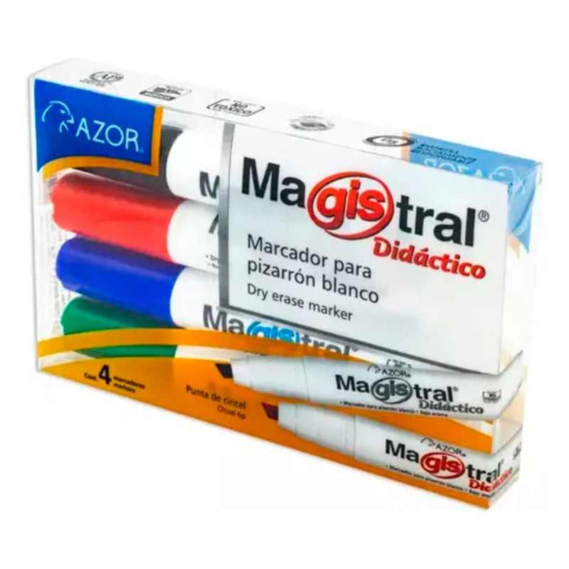 Magistral GRUPO AZOR MEXICO, S.A. DE C.V. MARCADOR MAGISTRAL DIDACTICO C/4PZ SURTIDO