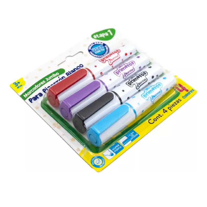Norma CARVAJAL EDUCACION, S.A. DE C.V. MARCADOR NORMA PARA PIZARRON BLANCO JUMBO C/4PZ