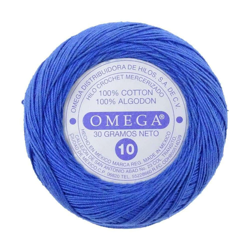 Omega OMEGA DISTRIBUIDORES DE HILO, S.A. DE C.V. HILO CROCHET OMEGA NO.10 AZUL REY #163 30G