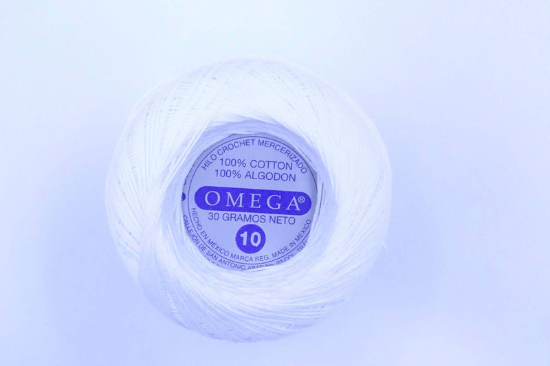 Omega OMEGA DISTRIBUIDORES DE HILO, S.A. DE C.V. HILO CROCHET OMEGA NO.10 BLANCO AZULADO #109 30G