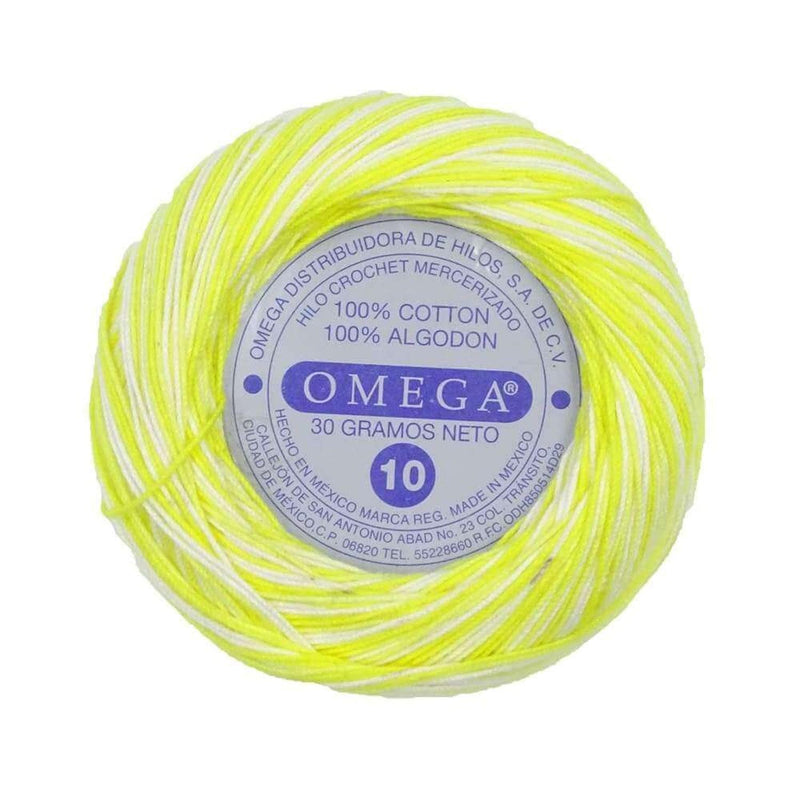 Omega OMEGA DISTRIBUIDORES DE HILO, S.A. DE C.V. HILO CROCHET OMEGA NO.10 MATIZADO AMARILLO #140 30G