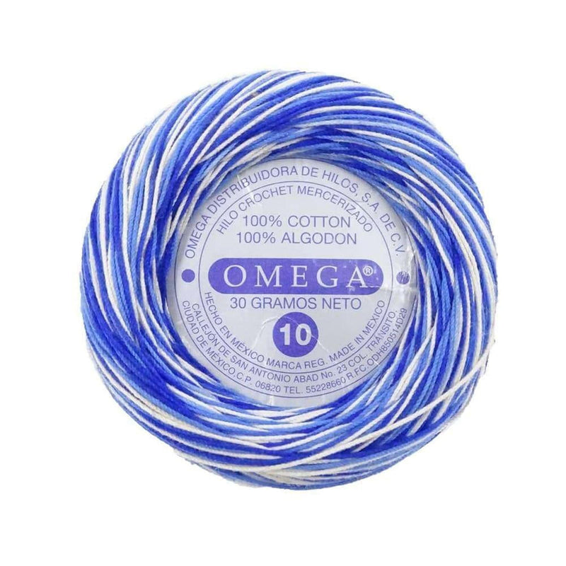 Omega OMEGA DISTRIBUIDORES DE HILO, S.A. DE C.V. HILO CROCHET OMEGA NO.10 MATIZADO AZUL #171 30G