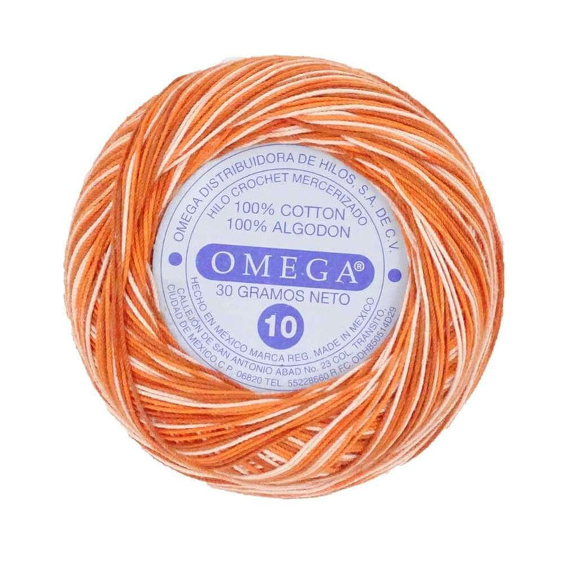 Omega OMEGA DISTRIBUIDORES DE HILO, S.A. DE C.V. HILO CROCHET OMEGA NO.10 MATIZADO CAFE-NARANJA #135 30G