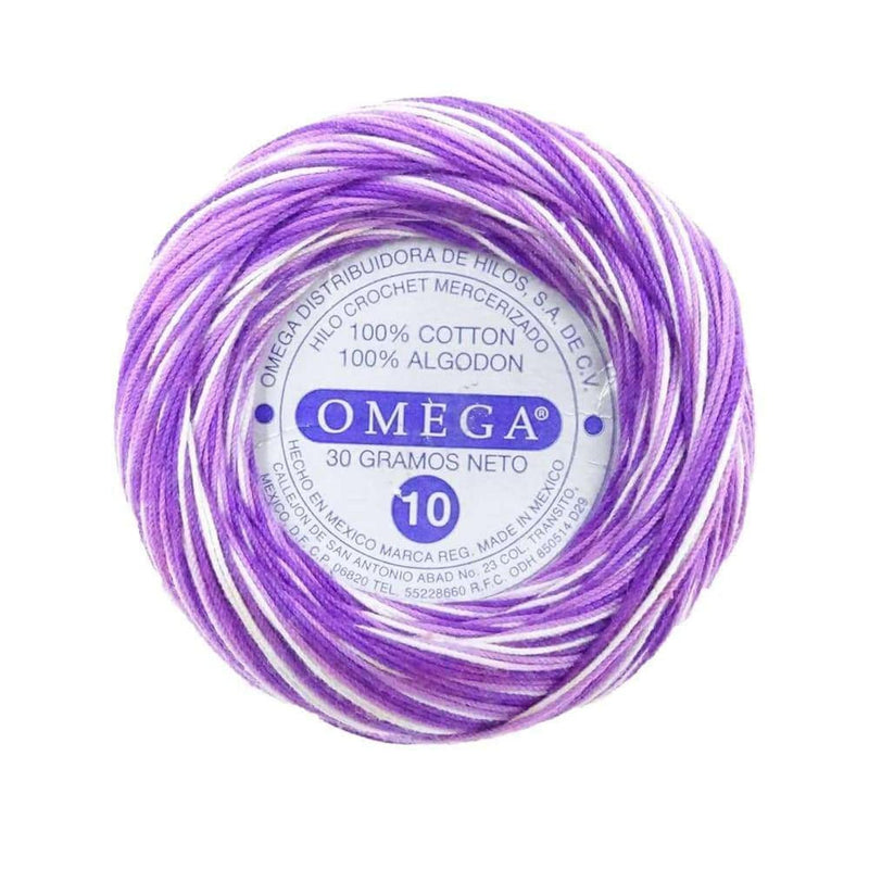 Omega OMEGA DISTRIBUIDORES DE HILO, S.A. DE C.V. HILO CROCHET OMEGA NO.10 MATIZADO MORADO #148 30G
