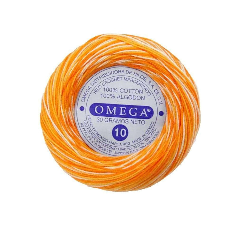 Omega OMEGA DISTRIBUIDORES DE HILO, S.A. DE C.V. HILO CROCHET OMEGA NO.10 MATIZADO NARANJA #133 30G