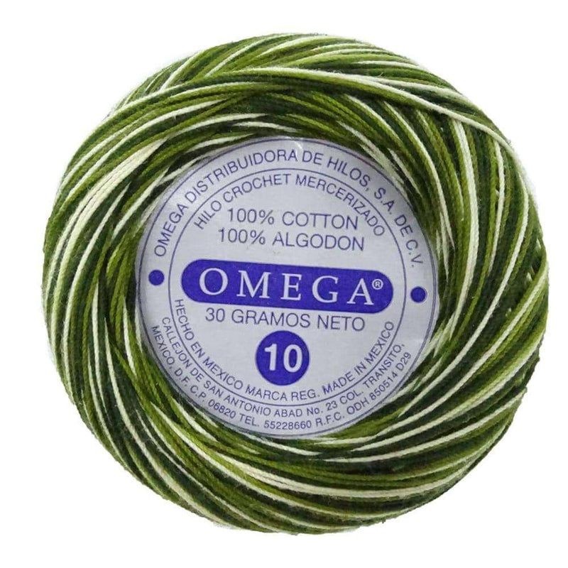 Omega OMEGA DISTRIBUIDORES DE HILO, S.A. DE C.V. HILO CROCHET OMEGA NO.10 MATIZADO VERDE #144 30G