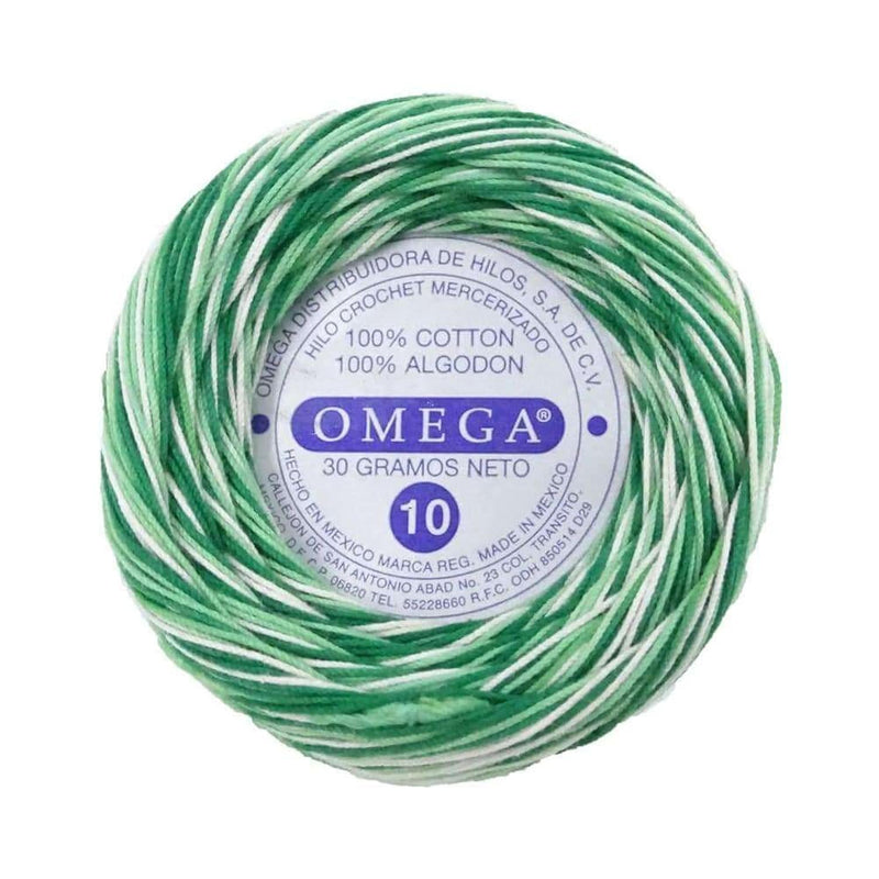 Omega OMEGA DISTRIBUIDORES DE HILO, S.A. DE C.V. HILO CROCHET OMEGA NO.10 MATIZADO VERDE #179 30G