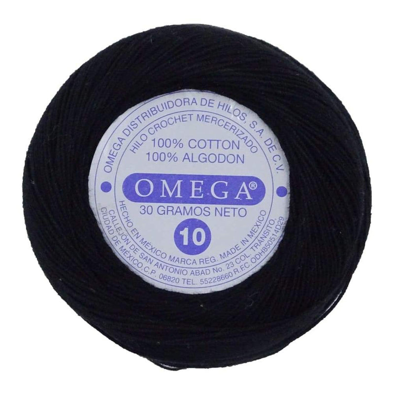 Omega OMEGA DISTRIBUIDORES DE HILO, S.A. DE C.V. HILO CROCHET OMEGA NO.10 NEGRO #127 30G