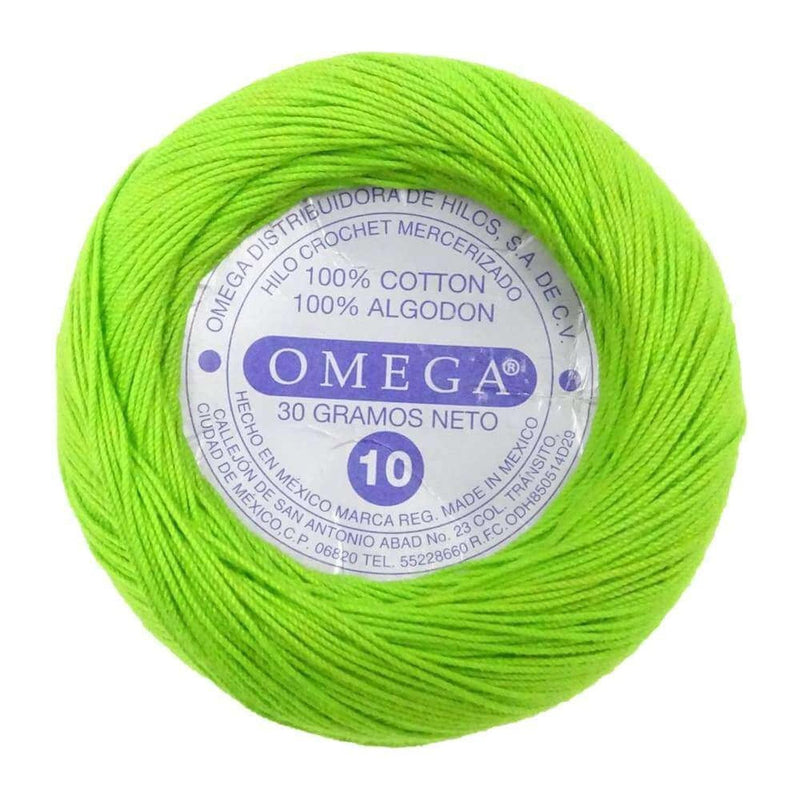 Omega OMEGA DISTRIBUIDORES DE HILO, S.A. DE C.V. HILO CROCHET OMEGA NO.10 VERDE LIMON #105 30G