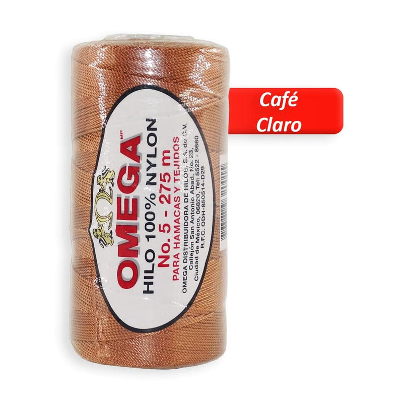 Omega OMEGA DISTRIBUIDORES DE HILO, S.A. DE C.V. HILO NYLON OMEGA NO.5 C/275M ART. 370 CAFE CLARO #18*
