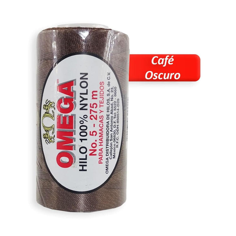 Omega OMEGA DISTRIBUIDORES DE HILO, S.A. DE C.V. HILO NYLON OMEGA NO.5 C/275M ART. 370 CAFE OSCURO #19*