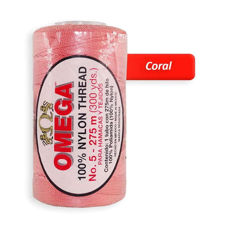 Omega OMEGA DISTRIBUIDORES DE HILO, S.A. DE C.V. HILO NYLON OMEGA NO.5 C/275M ART. 370 CORAL #46*