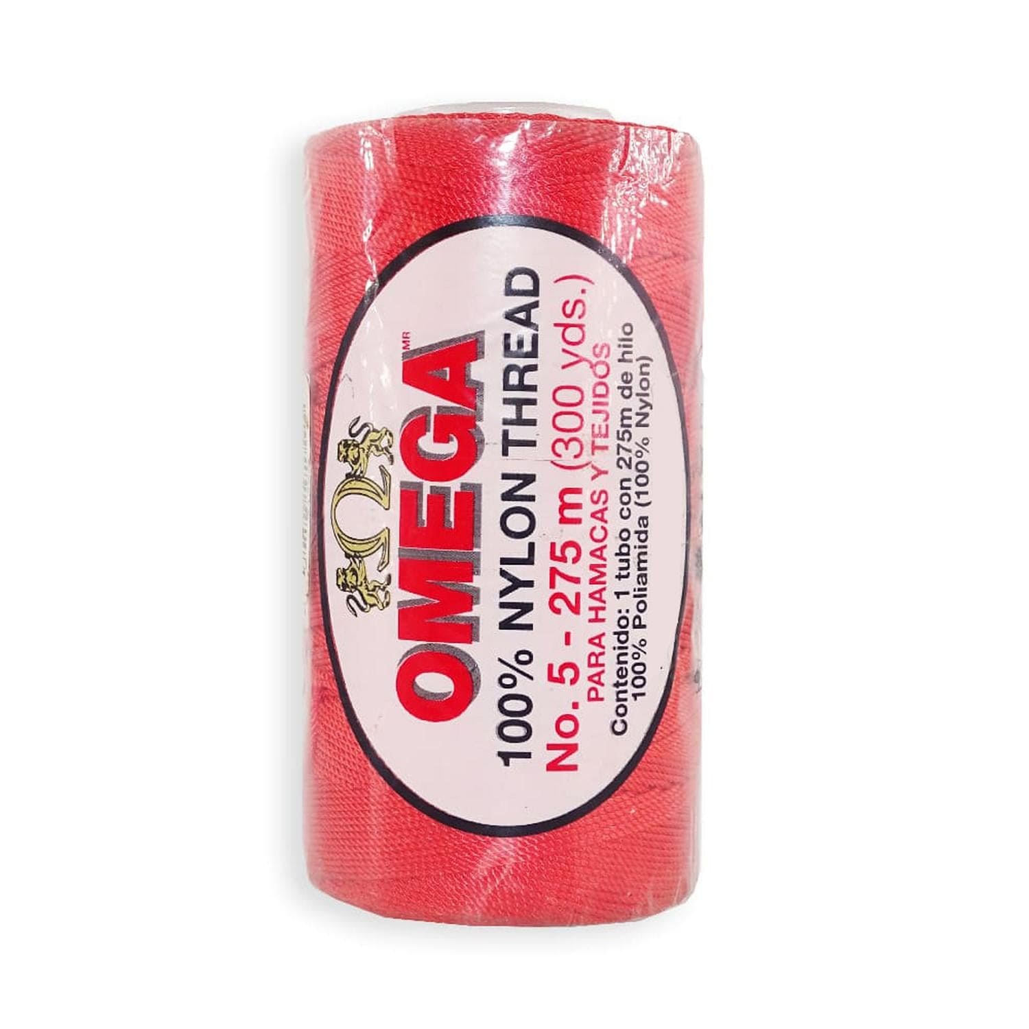 Omega OMEGA DISTRIBUIDORES DE HILO, S.A. DE C.V. HILO NYLON OMEGA NO.5 C/275M ART. 370 LADRILLO ROJO #72*