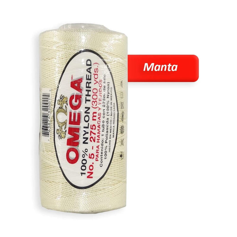 Omega OMEGA DISTRIBUIDORES DE HILO, S.A. DE C.V. HILO NYLON OMEGA NO.5 C/275M ART. 370 MANTA #58*