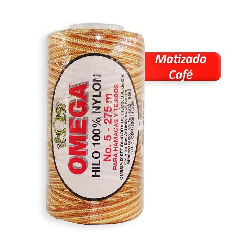 Omega OMEGA DISTRIBUIDORES DE HILO, S.A. DE C.V. HILO NYLON OMEGA NO.5 C/275M ART. 370 MATIZADO CAFE #41*