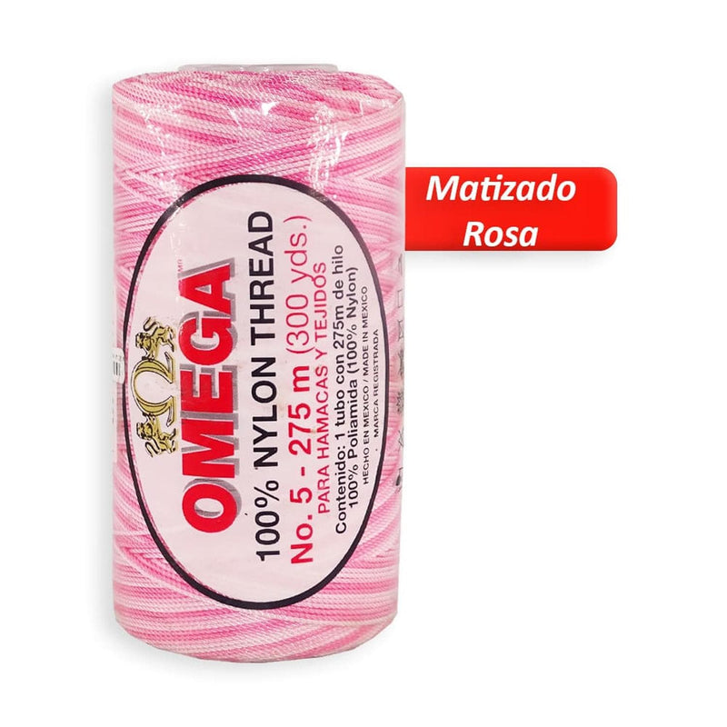 Omega OMEGA DISTRIBUIDORES DE HILO, S.A. DE C.V. HILO NYLON OMEGA NO.5 C/275M ART. 370 MATIZADO ROSA #36*