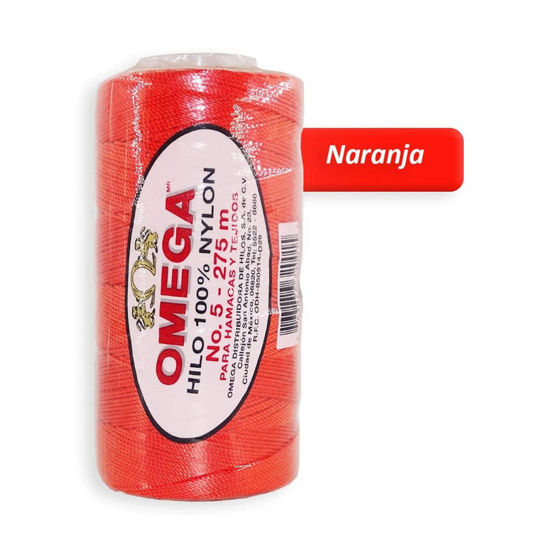 Omega OMEGA DISTRIBUIDORES DE HILO, S.A. DE C.V. HILO NYLON OMEGA NO.5 C/275M ART. 370 NARANJA #7*