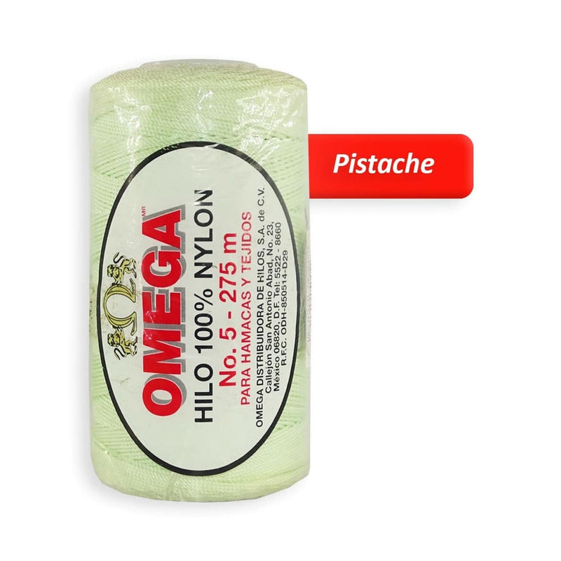Omega OMEGA DISTRIBUIDORES DE HILO, S.A. DE C.V. HILO NYLON OMEGA NO.5 C/275M ART. 370 PISTACHE #69*