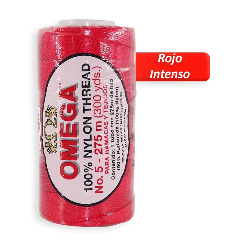 Omega OMEGA DISTRIBUIDORES DE HILO, S.A. DE C.V. HILO NYLON OMEGA NO.5 C/275M ART. 370 ROJO INTENSO #9*