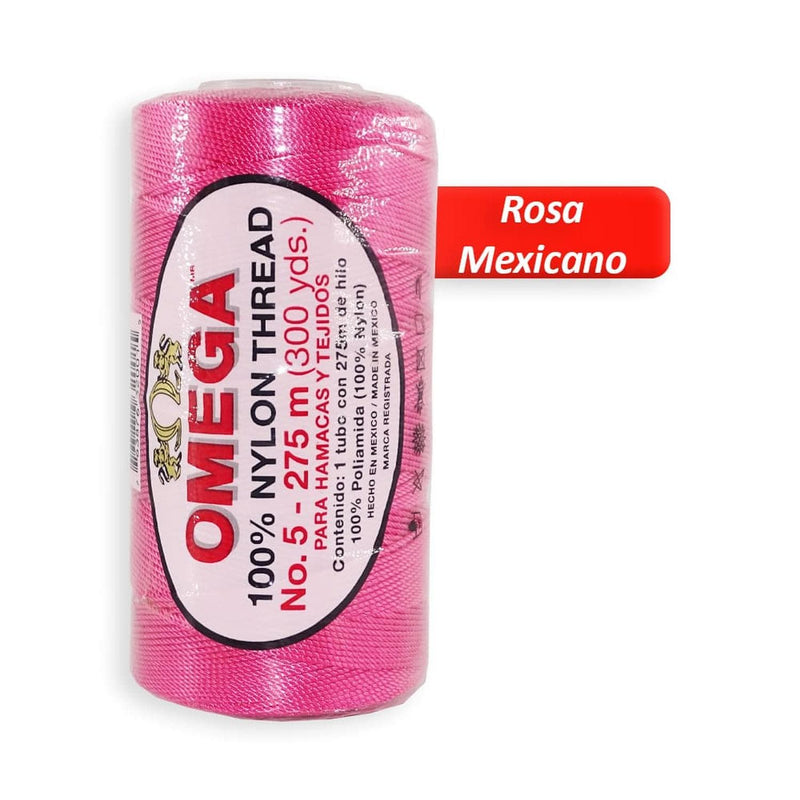 Omega OMEGA DISTRIBUIDORES DE HILO, S.A. DE C.V. HILO NYLON OMEGA NO.5 C/275M ART. 370 ROSA MEXICANO #32*