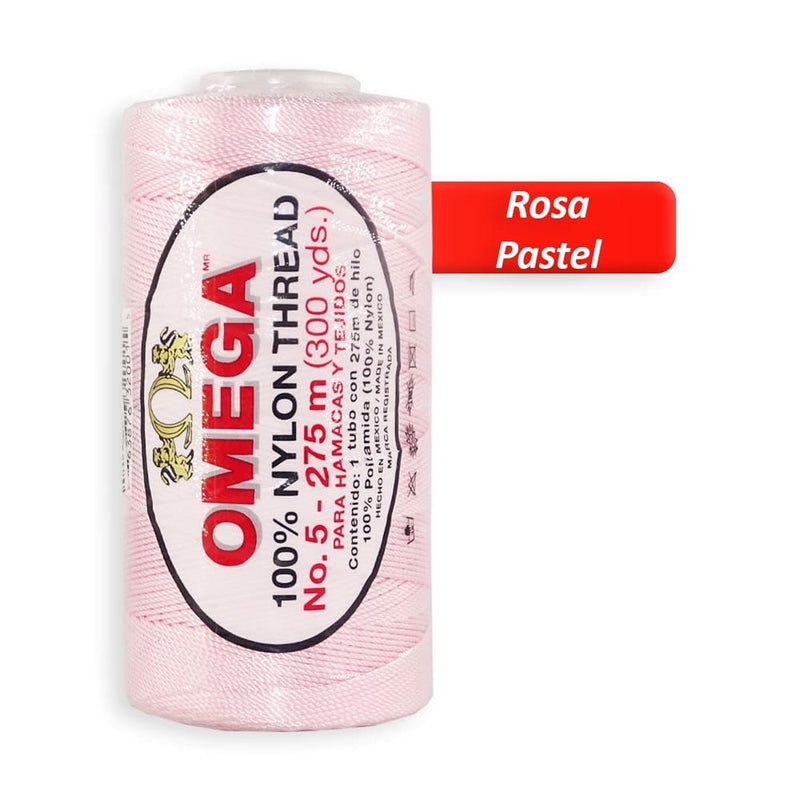 Omega OMEGA DISTRIBUIDORES DE HILO, S.A. DE C.V. HILO NYLON OMEGA NO.5 C/275M ART. 370 ROSA PASTEL #12*