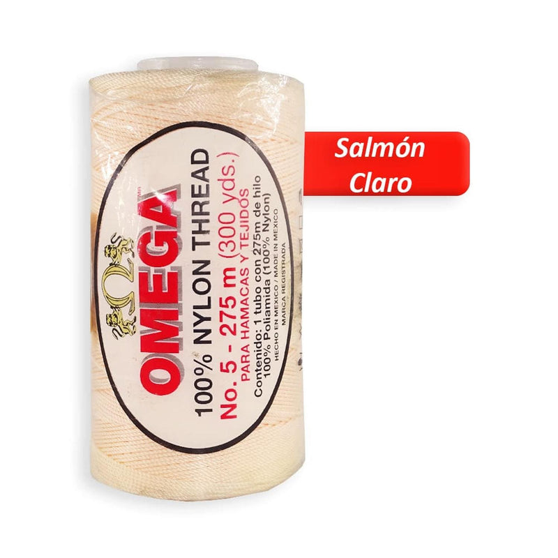 Omega OMEGA DISTRIBUIDORES DE HILO, S.A. DE C.V. HILO NYLON OMEGA NO.5 C/275M ART. 370 SALMON CLARO #44*
