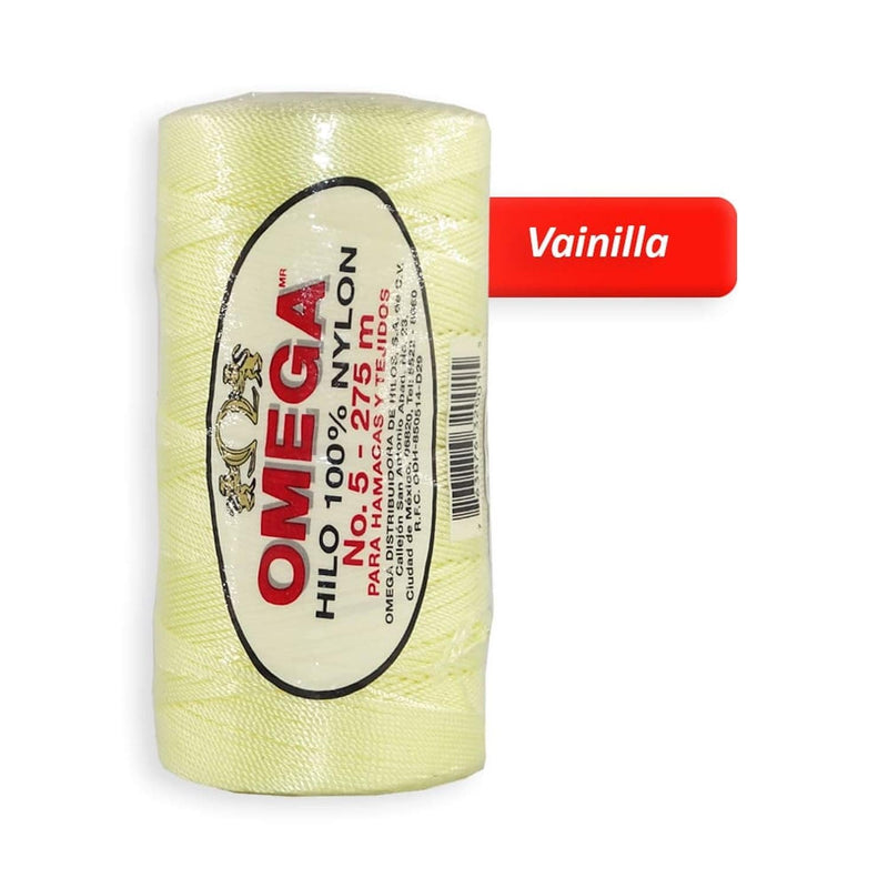 Omega OMEGA DISTRIBUIDORES DE HILO, S.A. DE C.V. HILO NYLON OMEGA NO.5 C/275M ART. 370 VAINILLA #2*