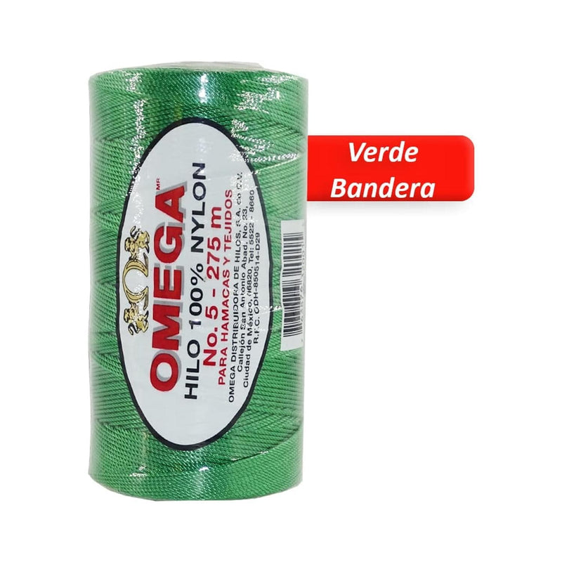 Omega OMEGA DISTRIBUIDORES DE HILO, S.A. DE C.V. HILO NYLON OMEGA NO.5 C/275M ART. 370 VERDE BANDERA #67*