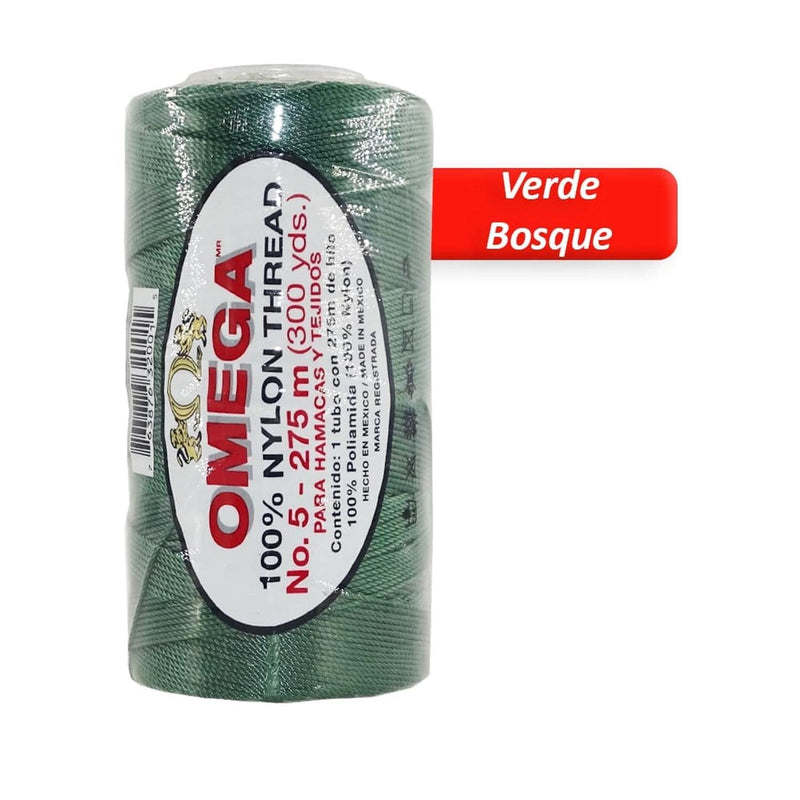 Omega OMEGA DISTRIBUIDORES DE HILO, S.A. DE C.V. HILO NYLON OMEGA NO.5 C/275M ART. 370 VERDE BOSQUE #48*