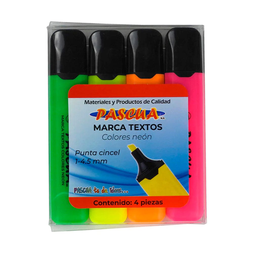 Pascua MEGAFUMI, S.A. DE C.V. MARCATEXTOS PASCUA C/4PZ COLORES NEON