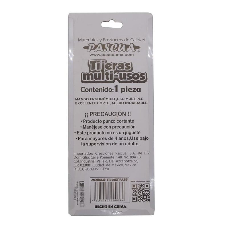 Pascua MEGAFUMI, S.A. DE C.V. TIJERA PASCUA METALICA GRIS 8.5"