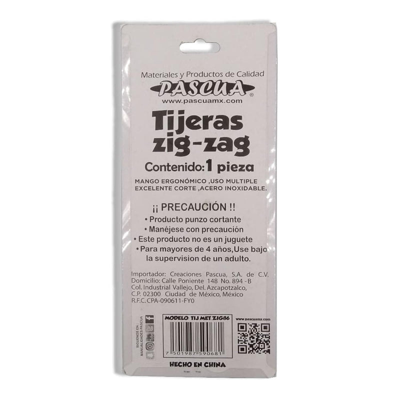 Pascua MEGAFUMI, S.A. DE C.V. TIJERA PASCUA METALICA ZIG-ZAG 8.66"