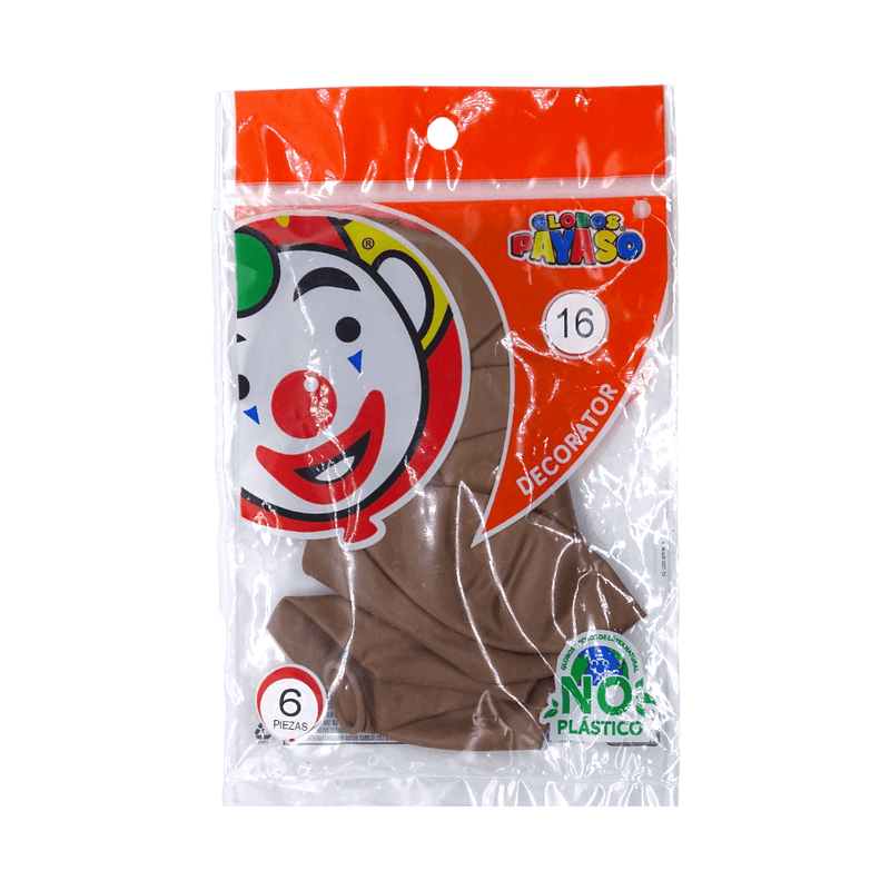 Payaso FABRICAS SELECTAS DEL CENTRO, S.A. DE C.V. BOLSA C/6 GLOBOS PAYASO #16 SIENA
