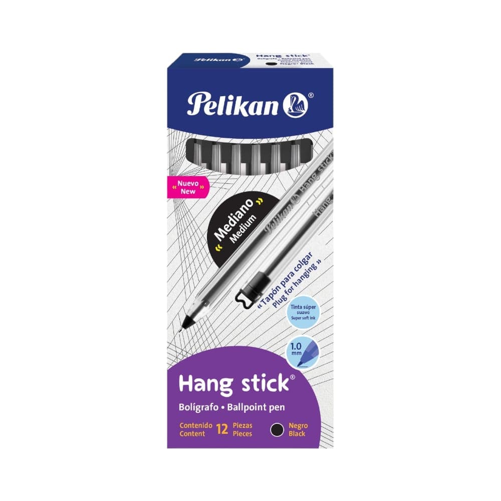 Pelikan PELIKAN MEXICO, S.A. DE C.V. BOLIGRAFO HANG STICK 1MM C/12PZ NEGRO