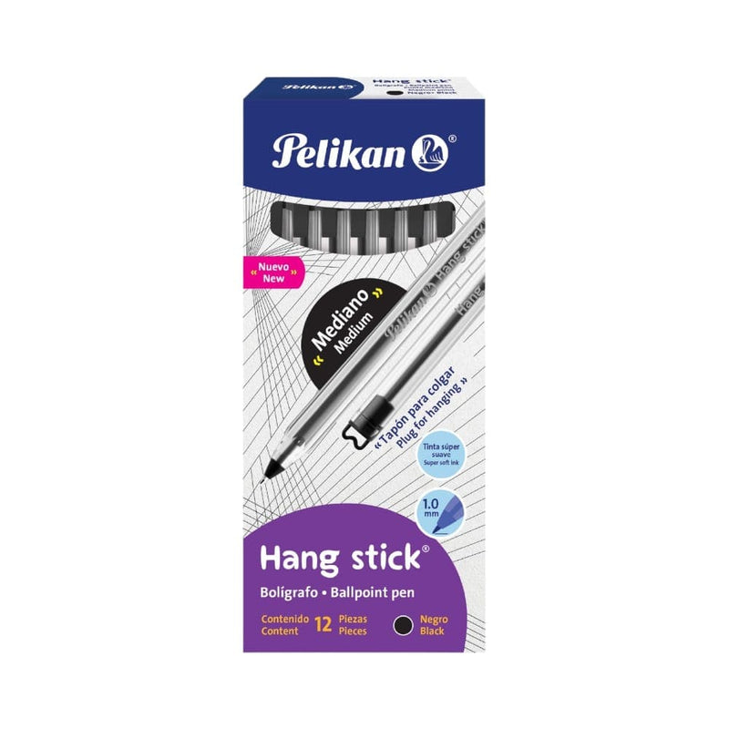 Pelikan PELIKAN MEXICO, S.A. DE C.V. BOLIGRAFO HANG STICK 1MM C/12PZ NEGRO